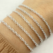 Sterling Silver Rope Link Chain.